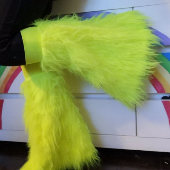 Neon Fluffy Boot Covers Rave Raver Legwarmers - Picture 3 of 8